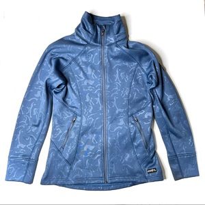 Kerrits blue brushed fleece full zip abstract equestrian jacket/M